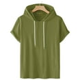 thumbnail image 1 of jjayotai Mens Short Sleeve Tops Clearance Men Casual Solid Fashion Hooded Pullover Short Sleeve Sports T-Shirt Top, 1 of 6