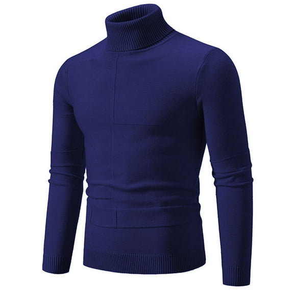 jjayotai Mens Sweater Tops Clearance Men's Casual Turtleneck Pullover Sweaters Long Sleeve Slim Fit Lightweight Warm Winter Solid Basic Undershirt Tops