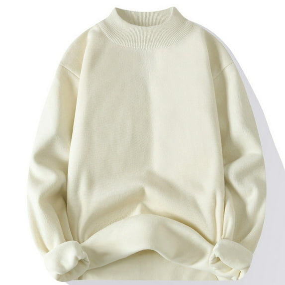 jjayotai Mens Sweater Tops Clearance Mens Crewneck Pullover Sweatshirt Casual Fashion Knit Slim Fit Thermal Sweater Plus Size Autumn Winter Warm Knitwear Top