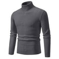 thumbnail image 1 of jjayotai Mens Sweater Tops Clearance Mens Turtleneck Sweater Slim Fit Cable Knit Casual Basic Pullover Lightweight Ribbed Long Sleeve Solid Sweaters, 1 of 8