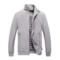 thumbnail image 1 of jjayotai Mens Tops Clearance Men's Casual Lightweight Bomber Jacket Solid Zipper Pocket Sports Outdoor Top Coat, 1 of 3