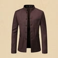thumbnail image 1 of jjayotai Mens Tops Clearance Men's Casual Lightweight Suit Stand Mandarin Collar Blazer Long Sleeve Button Down Jackets Sport Business Coat, 1 of 8