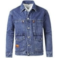 thumbnail image 1 of jjayotai Mens Tops Clearance Men's Fashion Casual Denim Jacket Long Sleeve Button Down Single-breasted Plus Size Outdoor Jacket, 1 of 6
