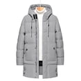 thumbnail image 1 of jjayotai Mens Tops Clearance Men's Long Winter Coat Hooded Warm Quilted Jacket Waterproof Puffer Cold Weather Parka, 1 of 4
