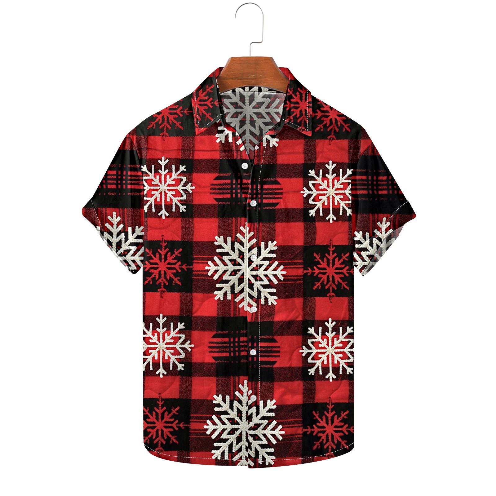 jjayotai Mens Ugly Christmas Novelty Shirt, Xmas Snowflake Button Down