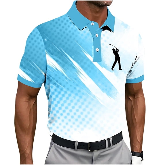 jjayotai Oversized Tshirts for Men Short Sleeve Graphic Print Collared Shirt Quick Dry Loose Fitted Business Casual Blouses