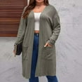 thumbnail image 1 of jjayotai Plus Size Jackets for Women, Solid Basic Knitted Cardigan Casual Loose Fit Blouse Trendy Fall Winter Long Coat, 1 of 6
