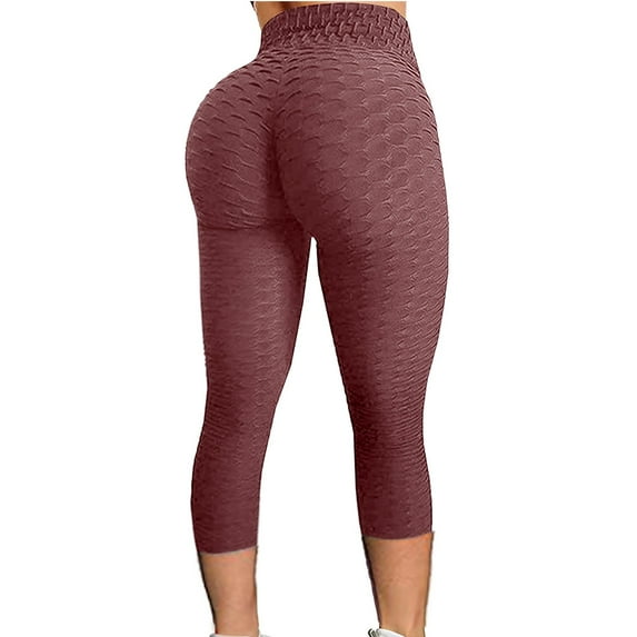 jjayotai Plus Size Women Pants Clearance Women's Bubble Hip Lifting Exercise Fitness Running High Waist Yoga Pants Flash Picks Watermelon Red