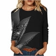 thumbnail image 1 of jjayotai Plus Size Womens Long Sleeve Shirts Round Neck Floral Printed Basic Tees Classic Fitted Tunic Tops Casual Fashion Dressy Clothes, 1 of 6