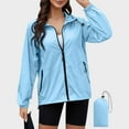 thumbnail image 1 of jjayotai Rain Jacket, Womens Lightweight Waterproof Windbreaker Jackets Hooded Packable Rain Coats with Pockets Blue L, 1 of 9