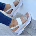 thumbnail image 1 of jjayotai Sandels for Women Clearance Summer Ladies Women Flat Thick Soled Shoes Fashion Casual Beach Sandals Flash Picks White, 1 of 4