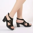 thumbnail image 1 of jjayotai Sandels for Women Clearance Women Ladies Fashion High Heel Sandals Comfortable Round Toe Causal Sandals Shoes Flash Picks Black, 1 of 6