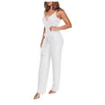 thumbnail image 1 of jjayotai Sequin Jumpsuit for Women, Dressy Sexy Spaghetti Straps V Neck Clubwear Bodycon Sparkly Pants Cocktail Party Romper Trousers Silver M, 1 of 6