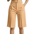 thumbnail image 1 of jjayotai Shorts for Women High Waist Pleated Shorts Wide Leg Loose Fitted Striped Short Summer Business Casual Shorts with Pockets, 1 of 6