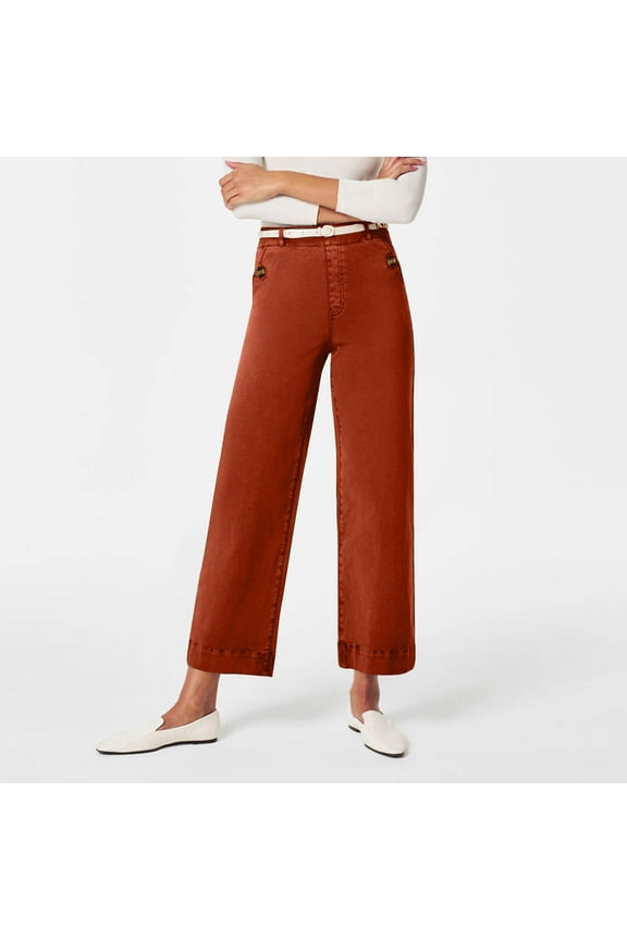 Straight Leg Jeans for Women, High Waisted Tummy Control Long Pants Baggy Casual Denim Jeans Classic Trouser with Pocket Orange XL