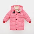 thumbnail image 1 of jjayotai Thicken Warm Kids Down Coat Winter Hooded Long Boys Girls Cotton Down Jackets Outerwears Children Clothing Pink 7-8 Years, 1 of 6