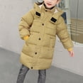 thumbnail image 1 of jjayotai Thicken Warm Kids Down Coat Winter Hooded Long Boys Girls Cotton Down Jackets Outerwears Children Clothing Yellow 1-2 Years, 1 of 9