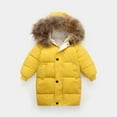 thumbnail image 1 of jjayotai Thicken Warm Kids Down Coat Winter Hooded Long Boys Girls Cotton Down Jackets Outerwears Children Clothing Yellow 9-10 Years, 1 of 5