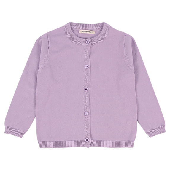 jjayotai Toddler Girl&boy Baby Infant Kids Autumn and Winter Sweater Candy Color Cardigan Solid Color Small Cardigan Children's Sweater Purple 4 Years