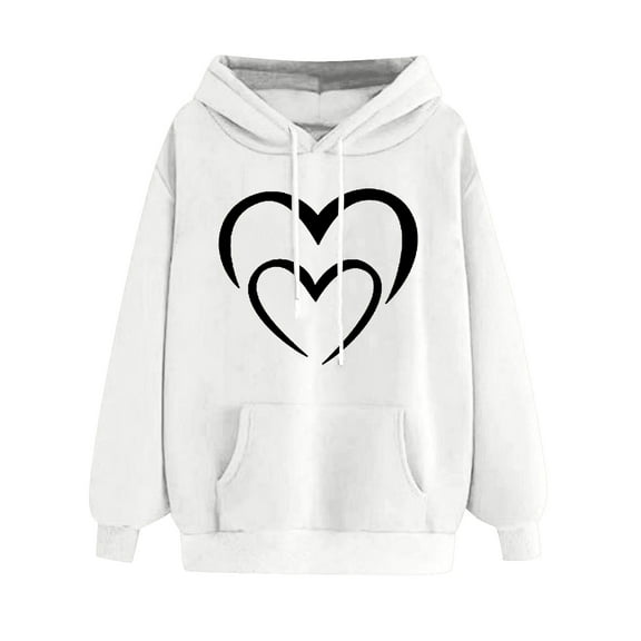 jjayotai Valentines Day Sweatshirt for Women, Oversized Love Heart Graphic Pullover Valentine's Long Sleeve Tops