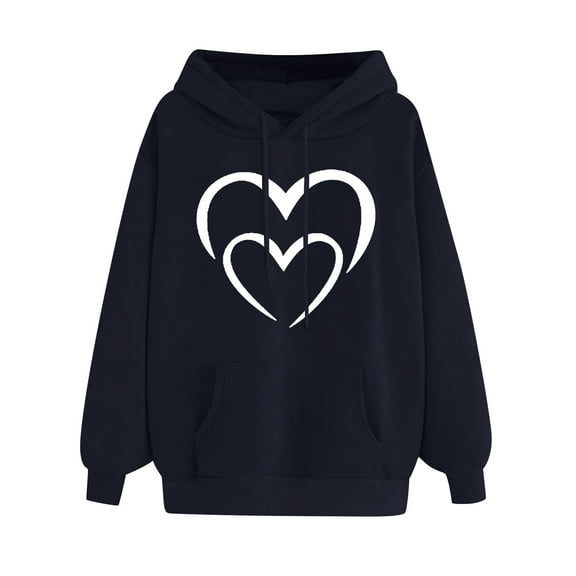jjayotai Valentines Day Sweatshirt for Women, Oversized Love Heart Graphic Pullover Valentine's Long Sleeve Tops