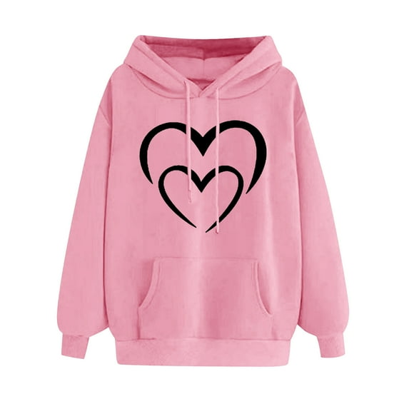 jjayotai Valentines Day Sweatshirt for Women, Oversized Love Heart Graphic Pullover Valentine's Long Sleeve Tops