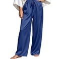 thumbnail image 1 of jjayotai Women Wide Leg Pants Elastic High Waisted Drawstring Palazzo Pants Flowy Beach Outfits Work Business Casual Trousers, 1 of 6