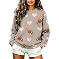 thumbnail image 1 of jjayotai Women’s Football Print Sweatshirt Crewneck Oversized Long Sleeve Pullover Tops Gameday Sweatshirts, 1 of 6