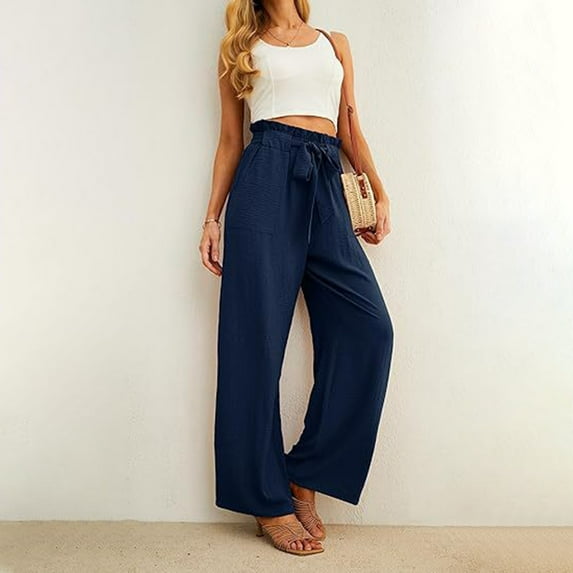 jjayotai Women's Sweatpants, Fall Winter Loose Casual And Comfortable Solid Color Flower Bud Waist Strap Pants