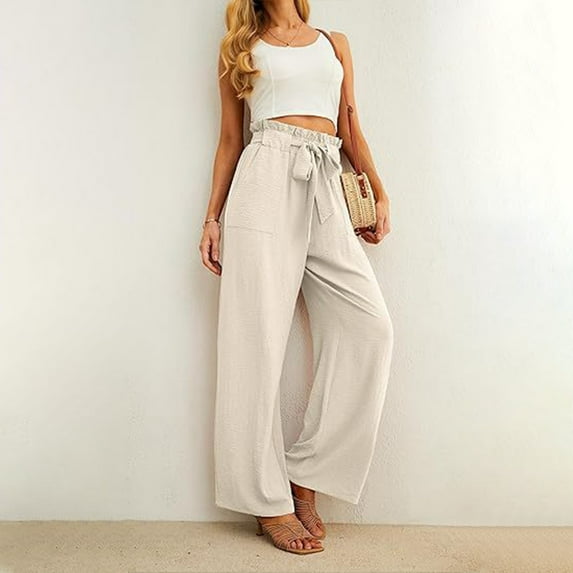 jjayotai Women's Sweatpants, Fall Winter Loose Casual And Comfortable Solid Color Flower Bud Waist Strap Pants