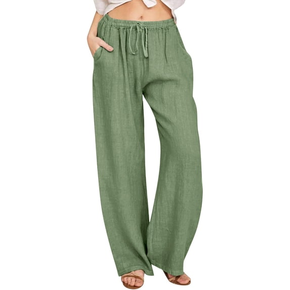 jjayotai Women's Wide Leg Trousers Women's Solid Color Fashionable And Comfortable Drawstring Loose Casual Wide Leg Long Pants