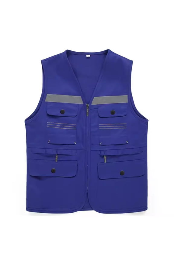 Women's Windproof Lightweight Vest, Outerwear with Pockets Softshell Sleeveless Jacket for Running Blue L