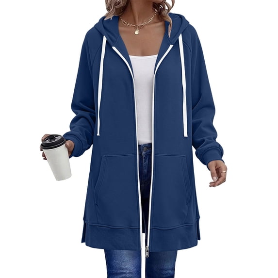 jjayotai Women's Zip up Hoodies Long Tunic Sweatshirts Oversized Fleece Casual Long Sleeve 2026 Fall Hoodie Jacket Coat