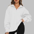 thumbnail image 1 of jjayotai Womens 2024 Fall Fashion Quarter Zip Sweatshirts, Half Zip Casual Long Sleeve Solid Color V Neck Pullover Tops, 1 of 7