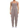 thumbnail image 1 of jjayotai Womens Athletic Romper, Workout Hiking Jumpsuit Running Outfit One Piece Activewear with Pockets Khaki XL, 1 of 8