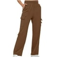 thumbnail image 1 of jjayotai Womens Cargo Sweatpants, Casual Baggy Fleece High Waisted Joggers Pants Coffee M, 1 of 6