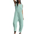 thumbnail image 1 of jjayotai Womens Casual Jumpsuits, Twisted Back Onesie Rompers Sleeveless Baggy Solid Loose Fit Overalls Jumpers Mint Green XXL, 1 of 9