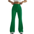 thumbnail image 1 of jjayotai Womens High Waisted Flare Leggings, Tummy Control Running Workout Yoga Pants Casual Bootcut Pant Trousers Green S, 1 of 4