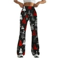 thumbnail image 1 of jjayotai Womens High Waisted Flare Yoga Pants, Christmas Graphic Print Comfy Lightweight Wide Leg Leggings Soft Stretchy Pants Multicolor S, 1 of 4