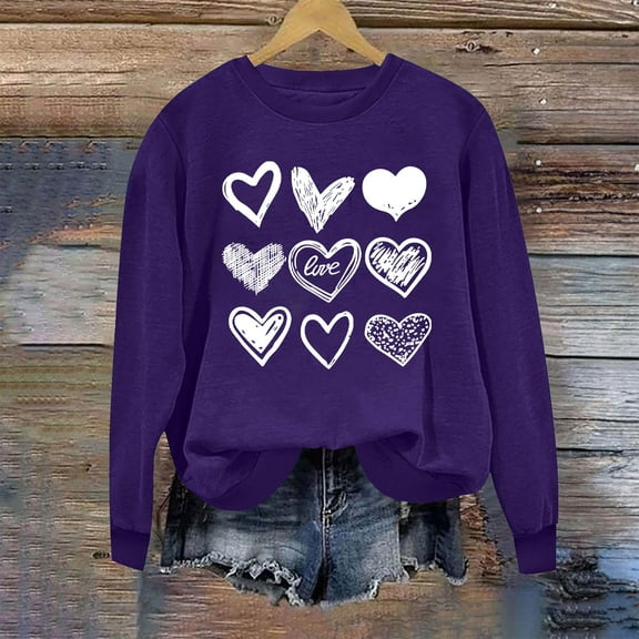 jjayotai Womens Long Sleeve Tops Clearance Women's Christmas Printed Round Neck Long Sleeved Top Loose Fitting Sweater