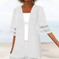 thumbnail image 1 of jjayotai Womens Plus Size Tops Clearance,Women Fashion Cardigan Up Casual Solid Color Half Sleeve Hoodeless Tops, 1 of 5