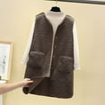 thumbnail image 1 of jjayotai Womens Sherpa Jacket Vest, Winter Warm Faux Shearling Vests Sleeveless Fuzzy Fleece Jackets Mid-Length Casual Teddy Bear Gilet, 1 of 7