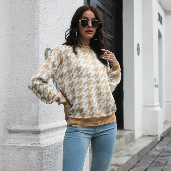 jjayotai Womens Sweater Clearance Women Thin Sweater Casual Sexy Solid Color Loose Fit Pullover Sweater Crewneck Sweater