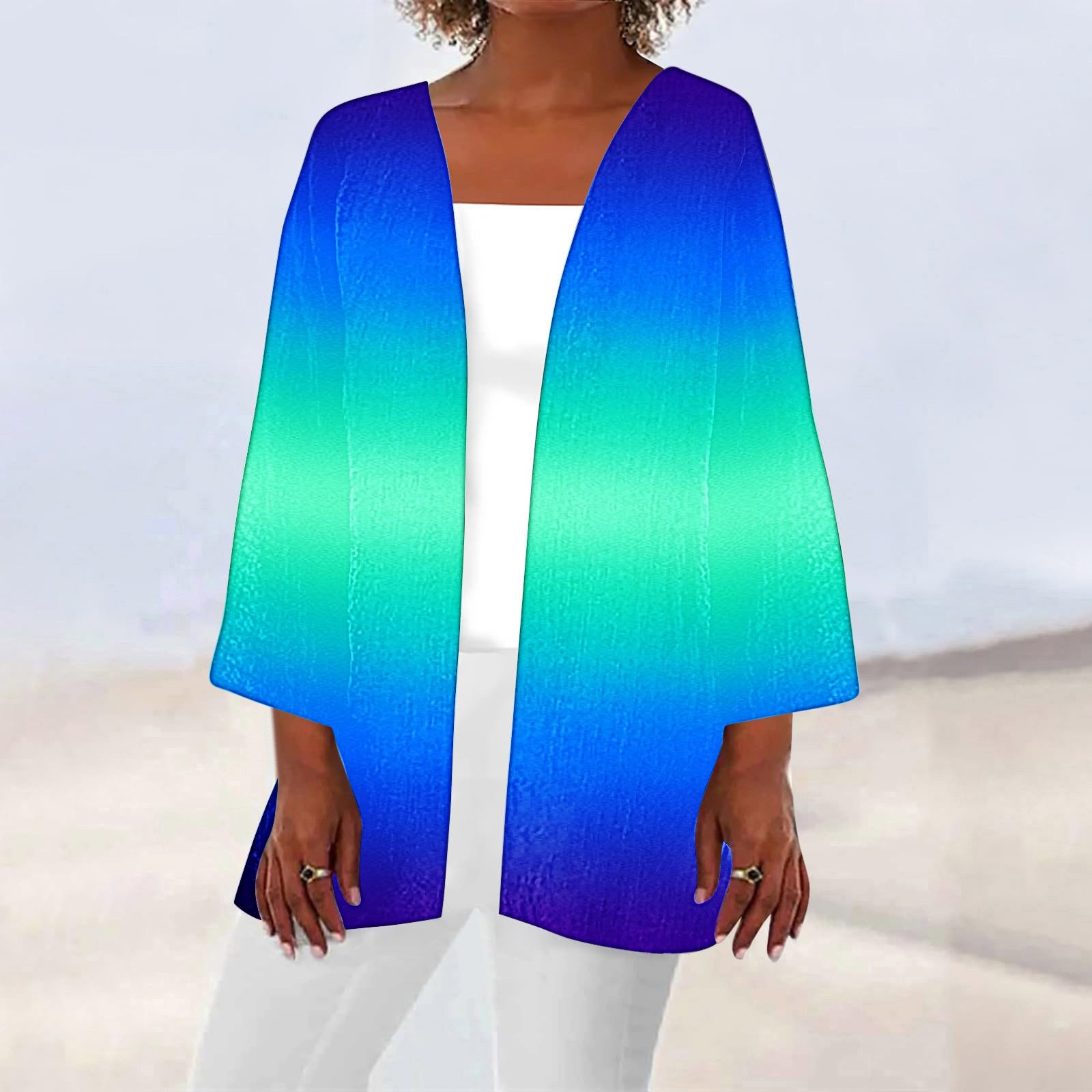 jjayotai Womens Tops Clearance Womens Summer Fall Gradient Printed