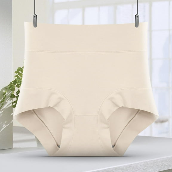 jjayotai Womens Underpants Clearance Women's Large Size High Waist Tummy Butt Lifting Solid Color Breathable Underwear Briefs