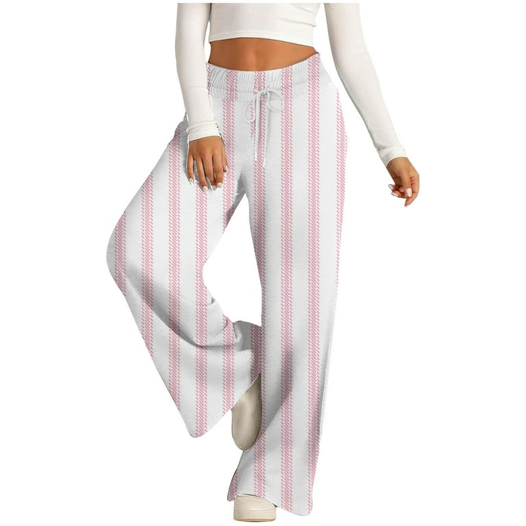 jjayotai Womens Wide Leg Striped Pajama Pants, Baggy Loose