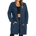 thumbnail image 1 of jjayotai Zip Up Hoodies for Women, Long Sleeve Oversized Sweatshirts Casual Lightweight Fleece Jacket with Pockets Navy M, 1 of 9