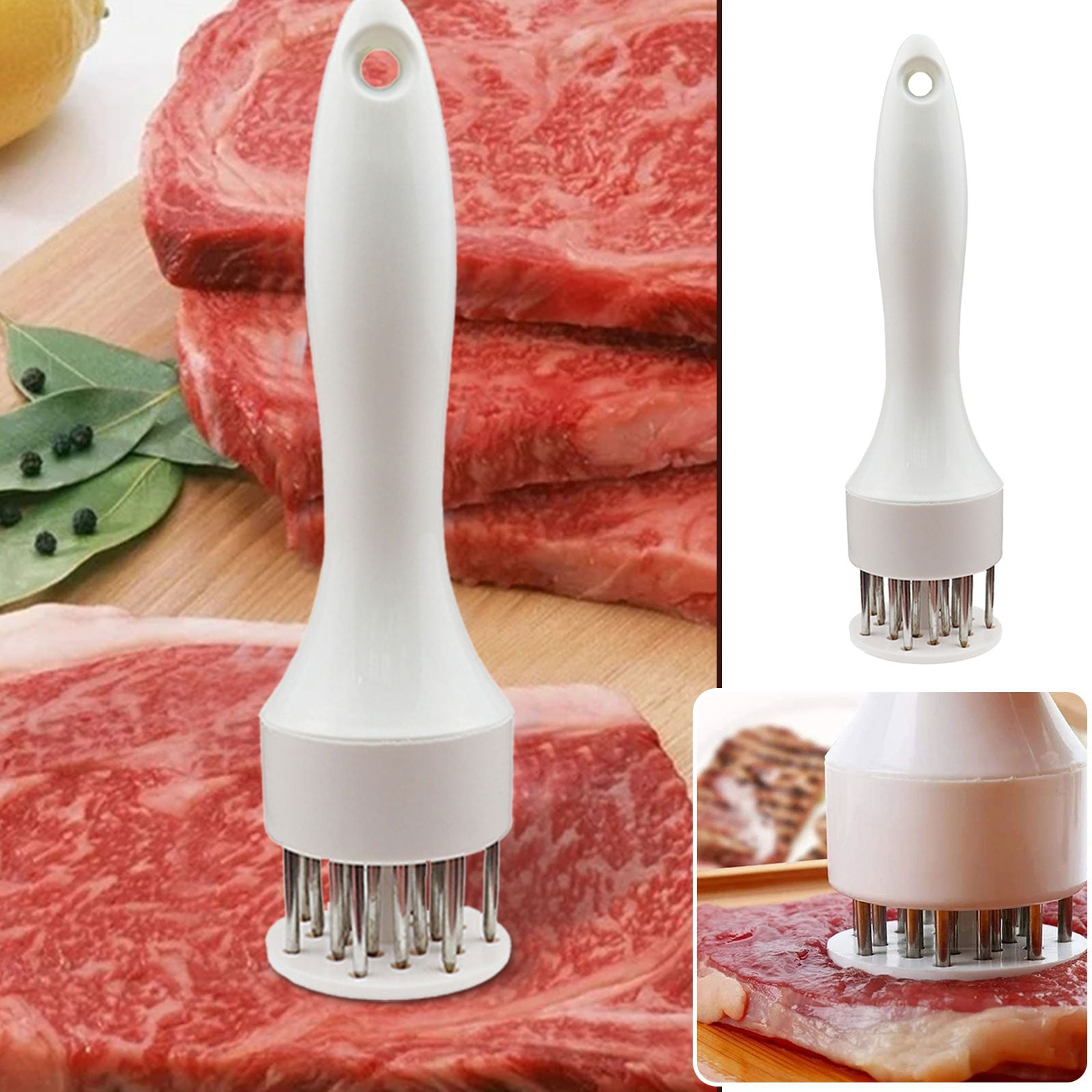 jjsgsee Meat Tool with 20 Stainless Steel Meat Needle for Kitchen