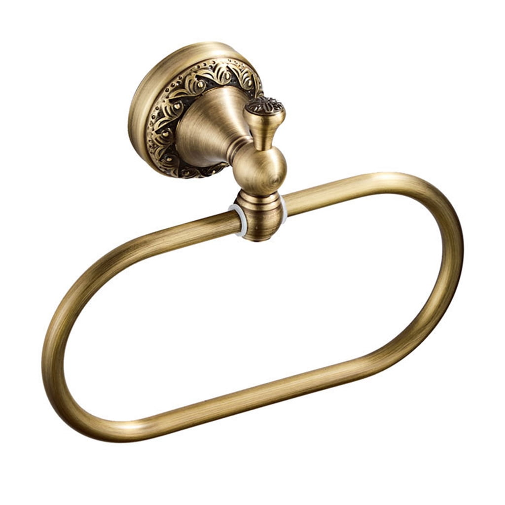 jklymm Brass Towel Oval Vintage Towel Rack Wall Mounted Towel Holder ...