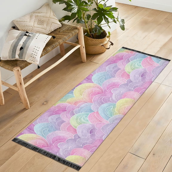 jlwwhd 2 feet x 6 feet - Washable floor coverings for corridors, bathrooms, bedrooms, entrances, and kitchens. Slip Clouds Gather wear-resistant carpets.